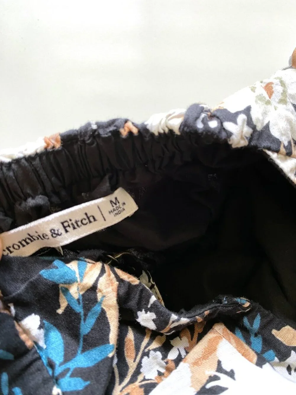 Abercrombie & Fitch Black Floral Tiered Smocked Maxi Dress Size M